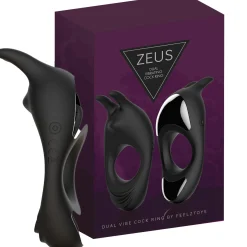 FeelzToys - Zeus Dual Vibe Cock Ring Black