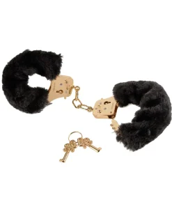 Fetish Fantasy Gold Menottes Deluxe Furry Cuffs Noir