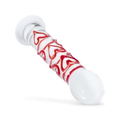 Gildo - Dildo en Verre pour Point G/Prostate avec Cœurs No. 30 - 17 cm