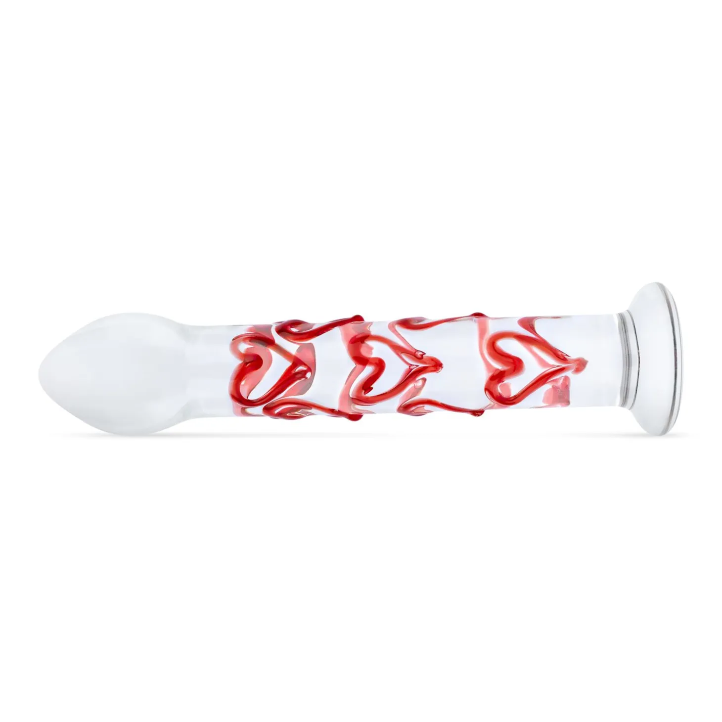 Gildo - Dildo en Verre pour Point G/Prostate avec Cœurs No. 30 - 17 cm