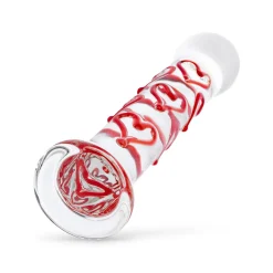 Gildo - Dildo en Verre pour Point G/Prostate avec Cœurs No. 30 - 17 cm