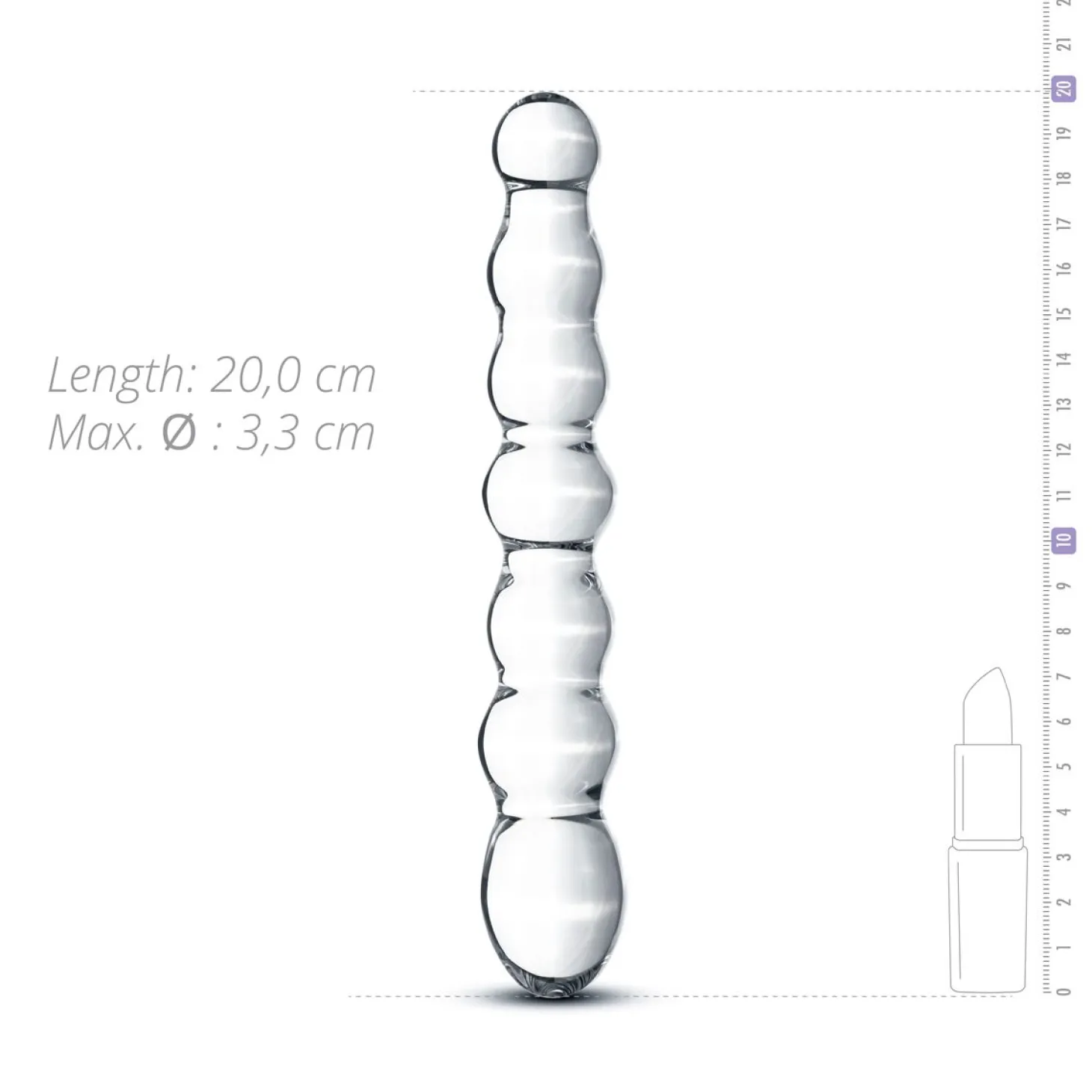 Gildo - Gode en verre N° 19 - 20 cm