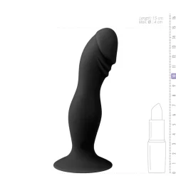 Gode de couleur noire en silicone avec ventouse