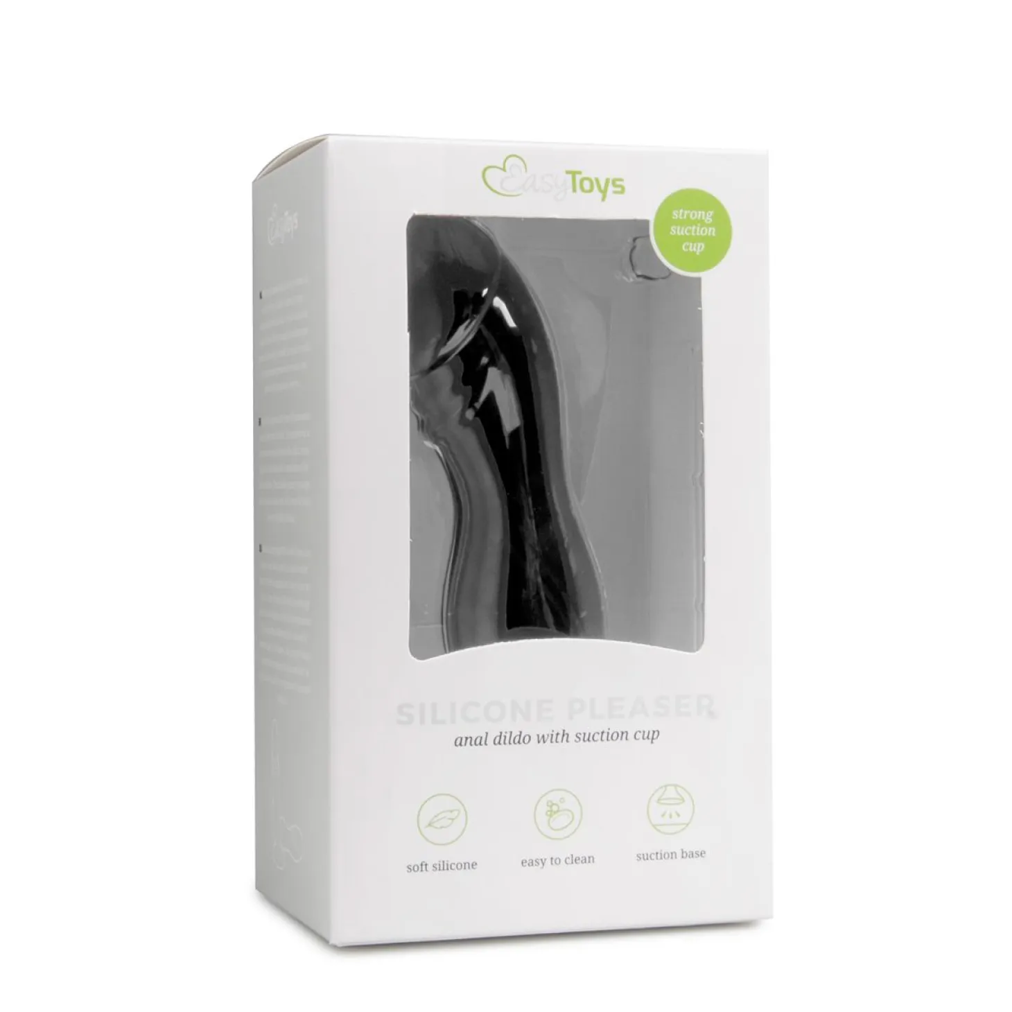 Gode de couleur noire en silicone avec ventouse