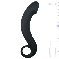 Gode de prostate en silicone noir - 17,5 cm