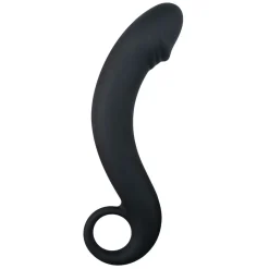 Gode de prostate en silicone noir - 17,5 cm