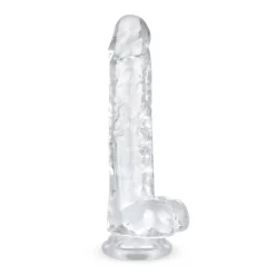 Godemiché en gel avec testicules - 19 cm