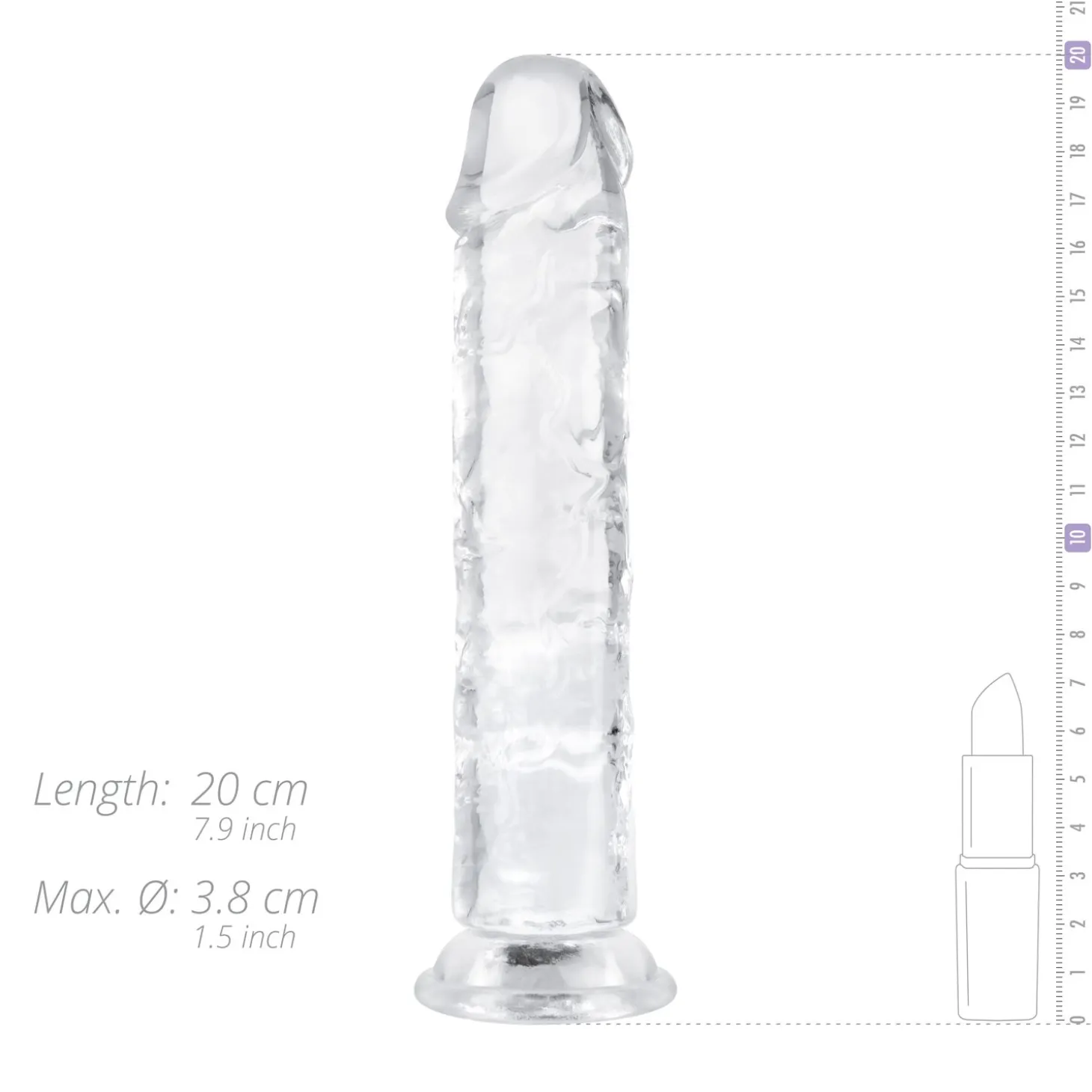 Godemiché en gel sans testicules - 18 cm