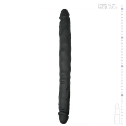 Gode réaliste à double extrémité Noir - 40 cm