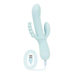 Good Vibes Only - Triple Stimulation Vibe - Soft Silicone - Bleu