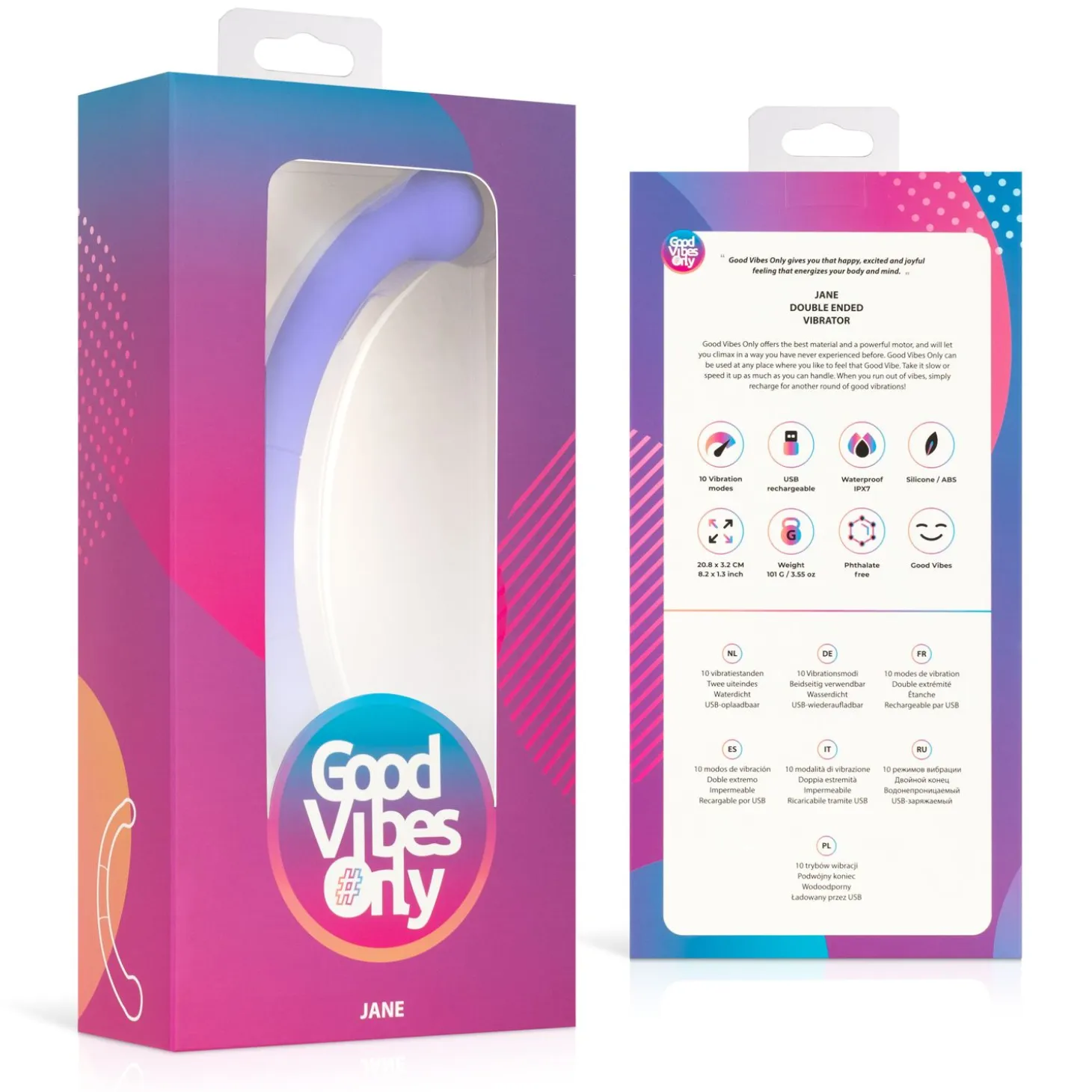 Good Vibes Only - Vibromasseur Double Extrémité Jane - Violet