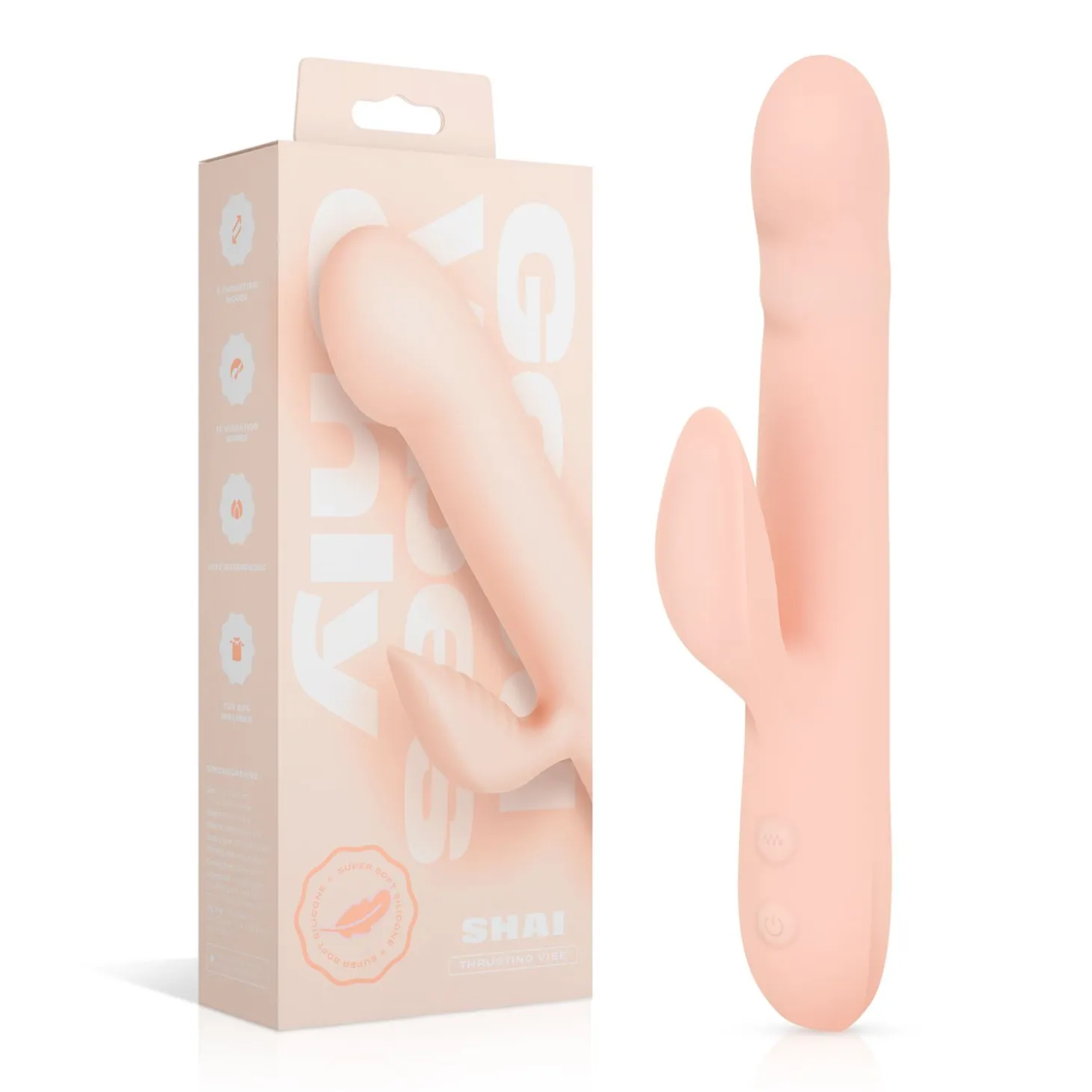 Good Vibes Only - Vibromasseur Poussant - Silicone Doux - Rose