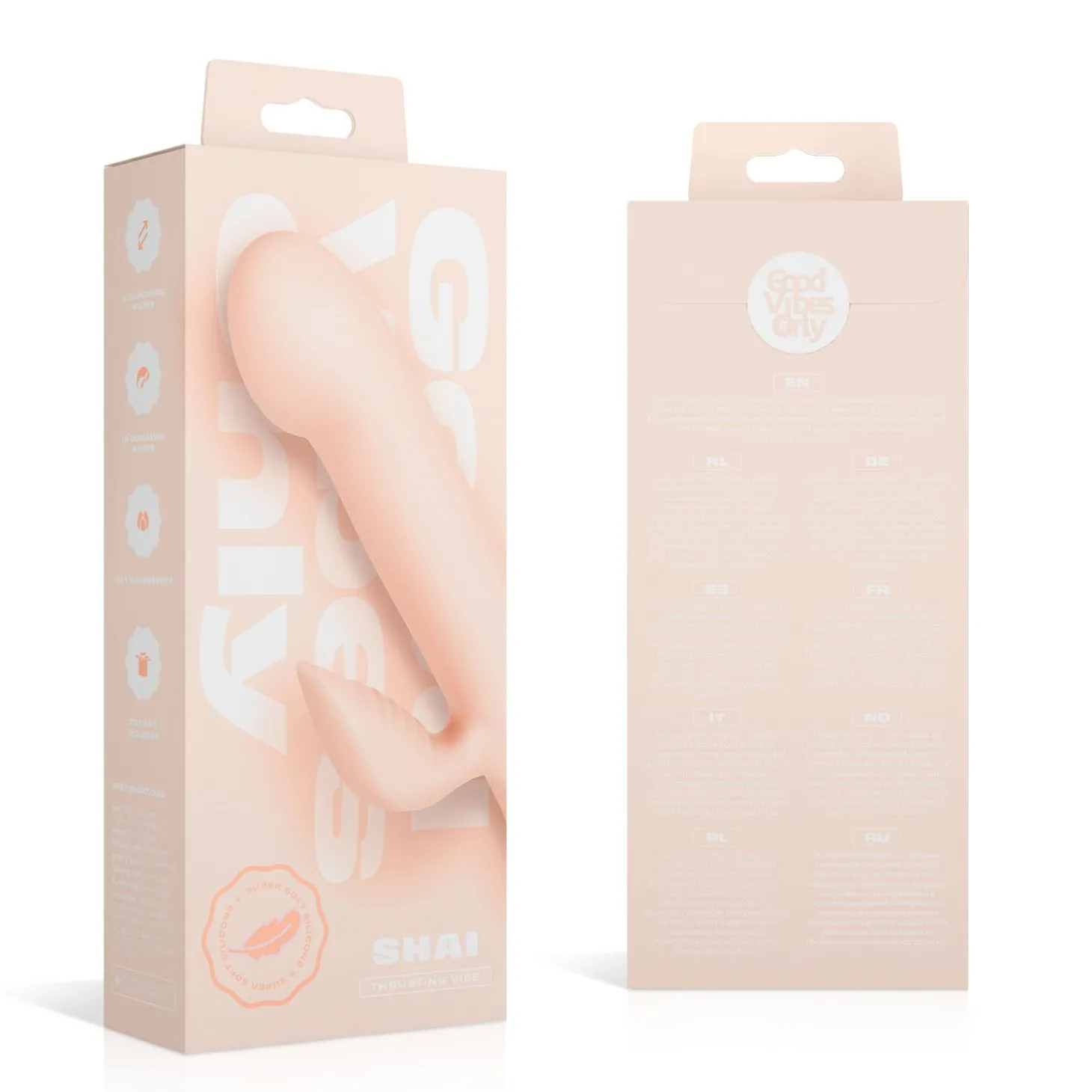 Good Vibes Only - Vibromasseur Poussant - Silicone Doux - Rose