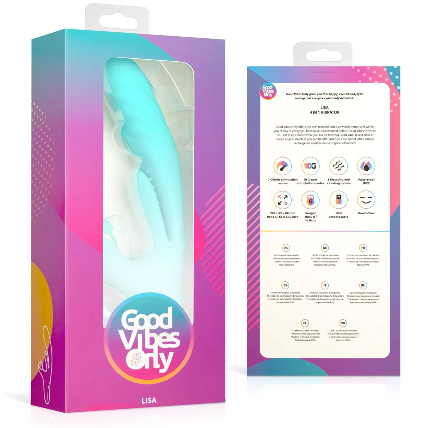 Good Vibes Only - Vibro rabbit va-et-vient "Lisa" - Turquoise