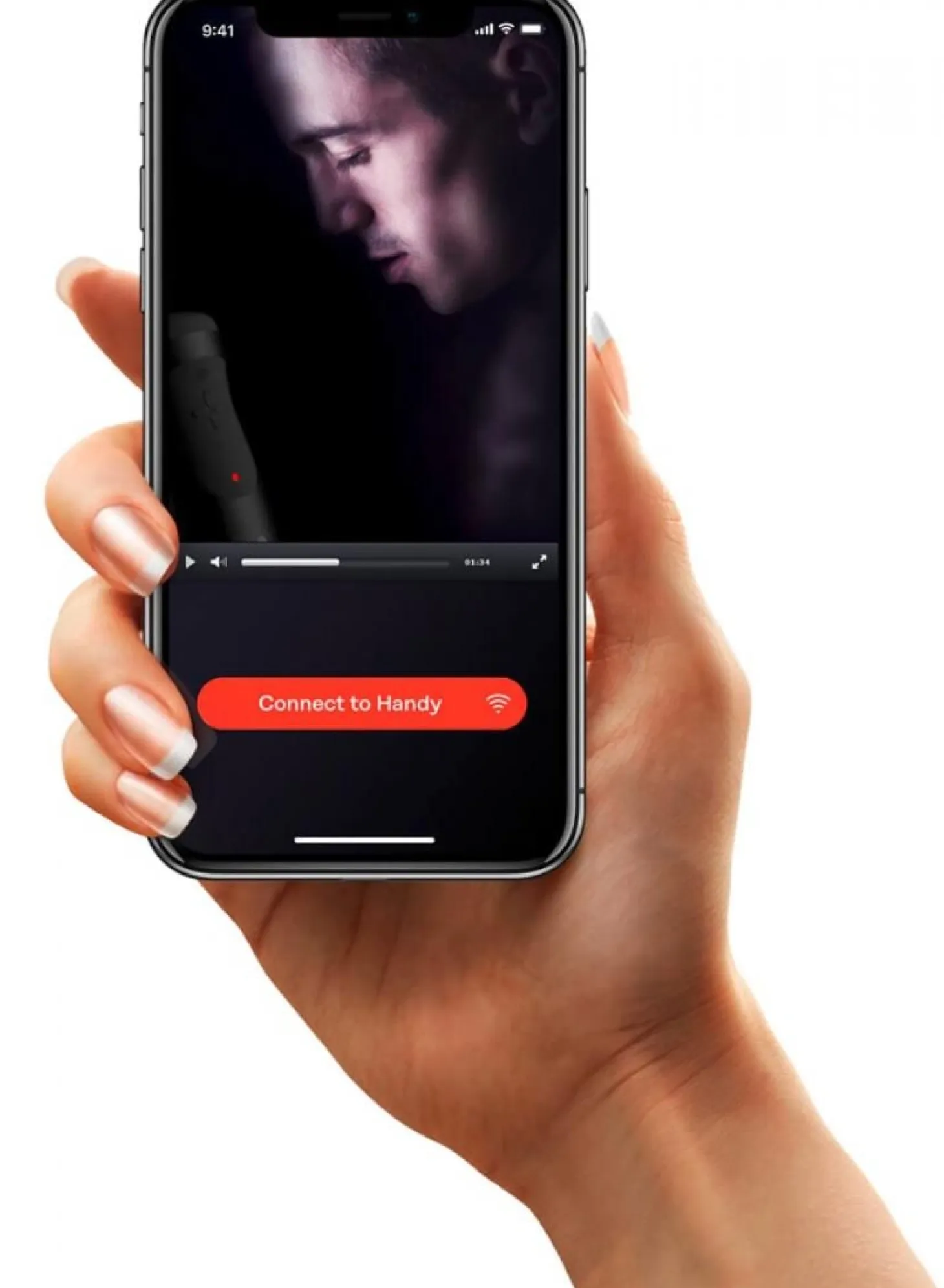 Handy - Masturbateur connecté avec manchon ajustable - Noir