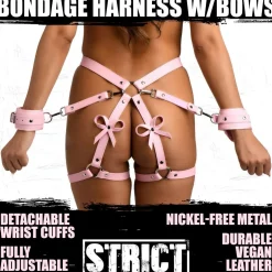 Harnais de bondage avec nœuds M/L - Rose