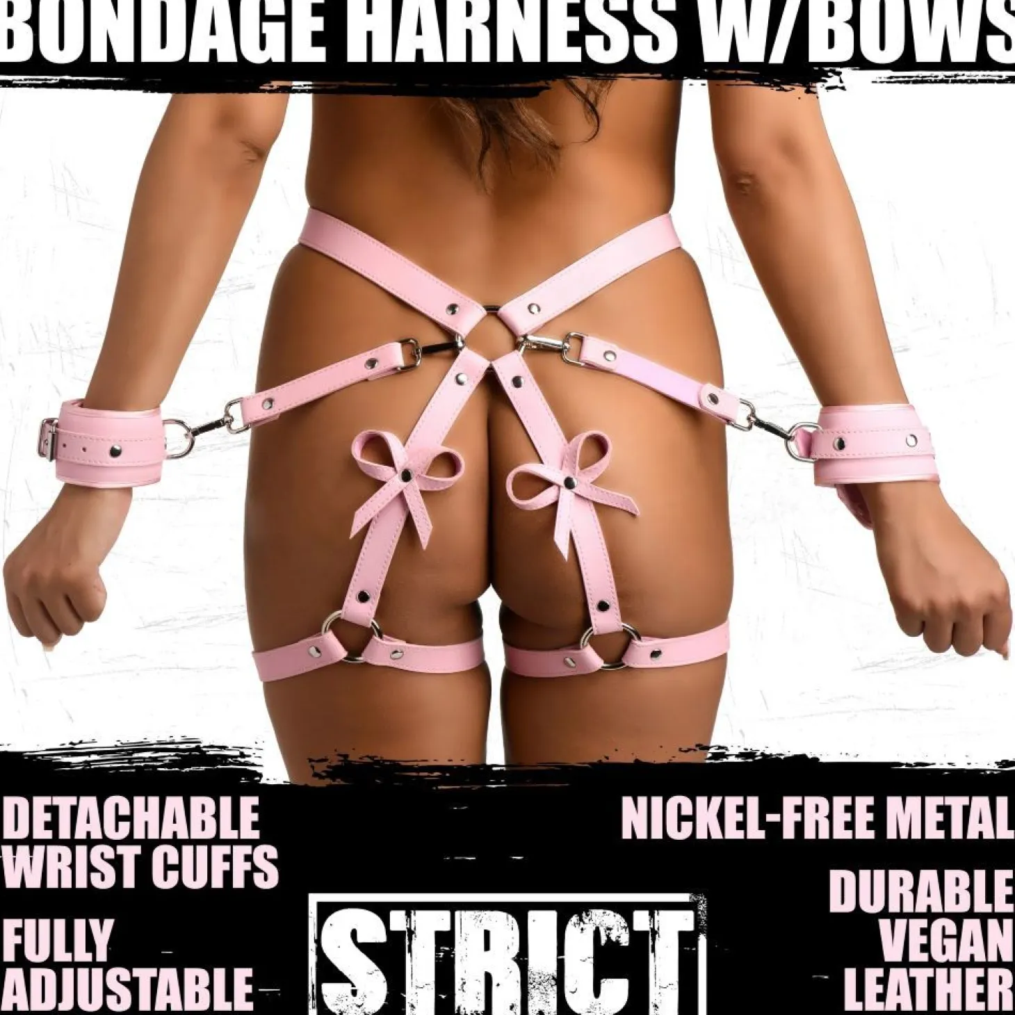 Harnais de bondage avec nœuds M/L - Rose