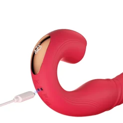 HoneyPlayBox - JOI Thrust 2 Capteur de Pression Contrôlé par App Vibrateur de Point G Poussant et Lécheur de Clitoris avec Langue Rouge