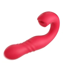 HoneyPlayBox - JOI Thrust 2 Capteur de Pression Contrôlé par App Vibrateur de Point G Poussant et Lécheur de Clitoris avec Langue Rouge