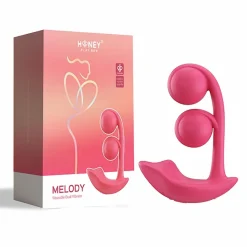 HoneyPlayBox - Melody-Capteur de Pression Contrôlé par App Vibrateur à Boules Doubles Clitoris et Point G Magenta