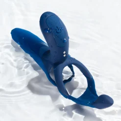 HoneyPlayBox - Vibromasseur connecté pour couples 4-en-1 - Bleu