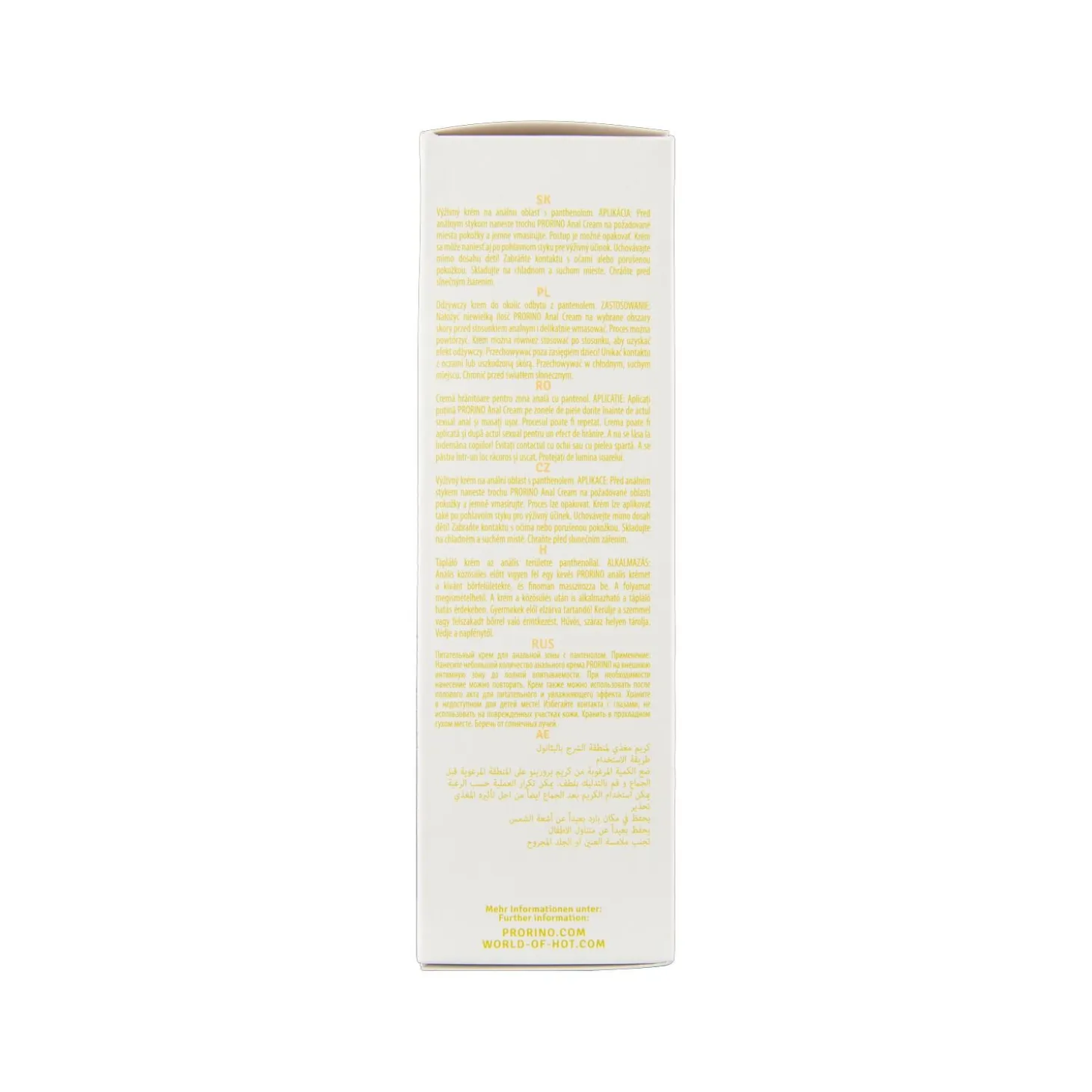 HOT - Crème de confort anal sensible PRORINO - 100 ml