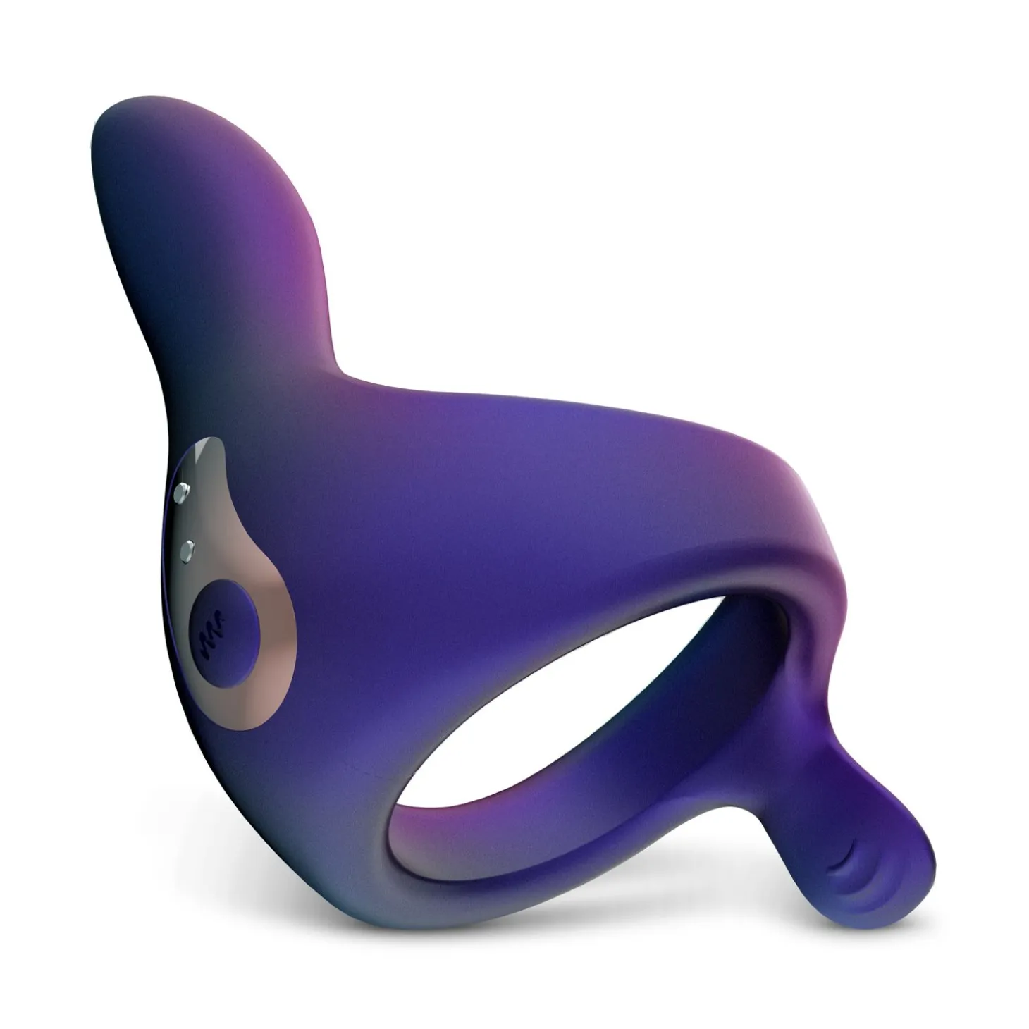 Hueman - Cockring vibrant avec bras de stimulation "Solar "- Bleu