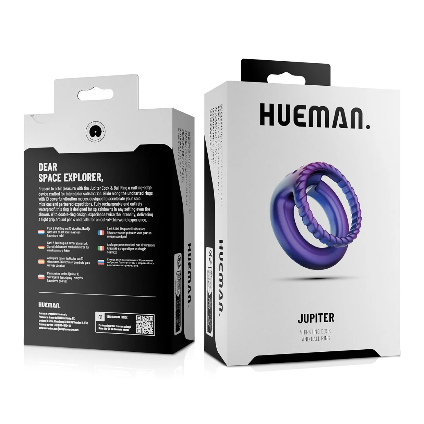 Hueman - Jupiter Anneau vibrant pour pénis et testicules - Violet