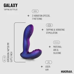 Hueman - Plug anal vibrant - Bleu