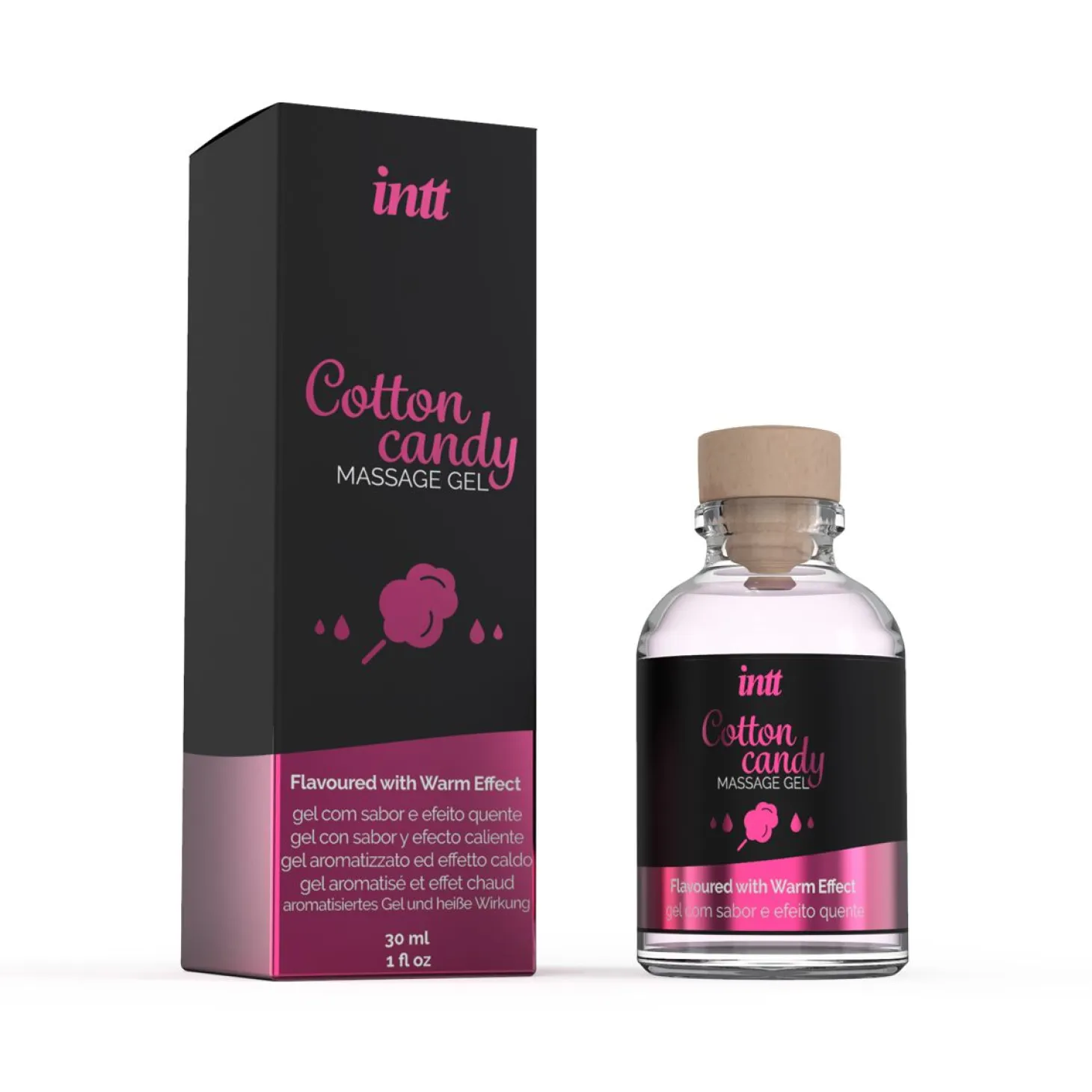 INTT- Gel de massage chauffant à la barbe à papa