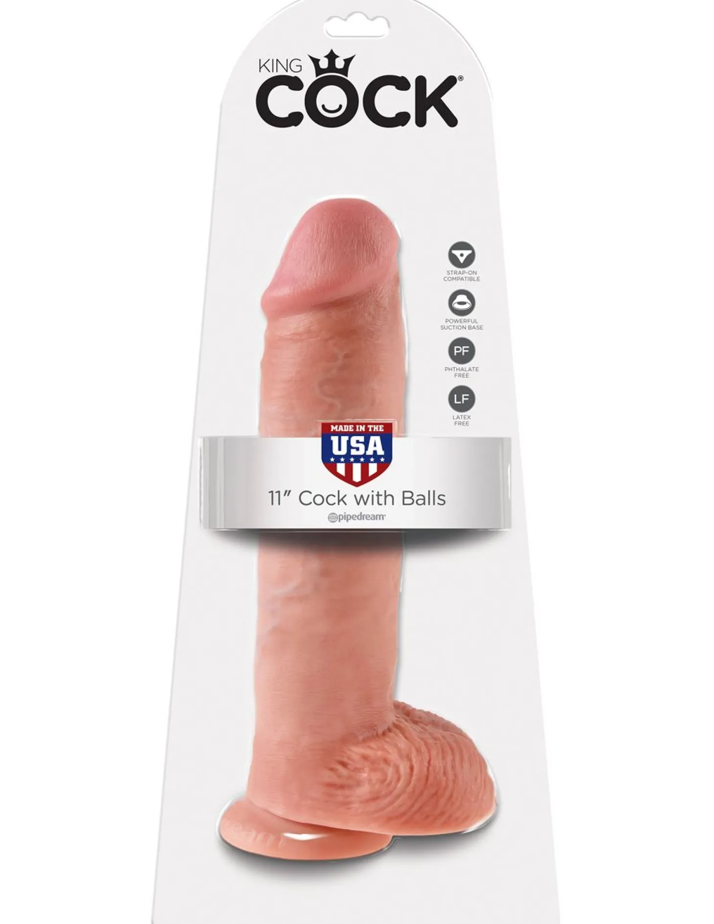King Cock 27,5 cm Gode avec testicules Couleur chair
