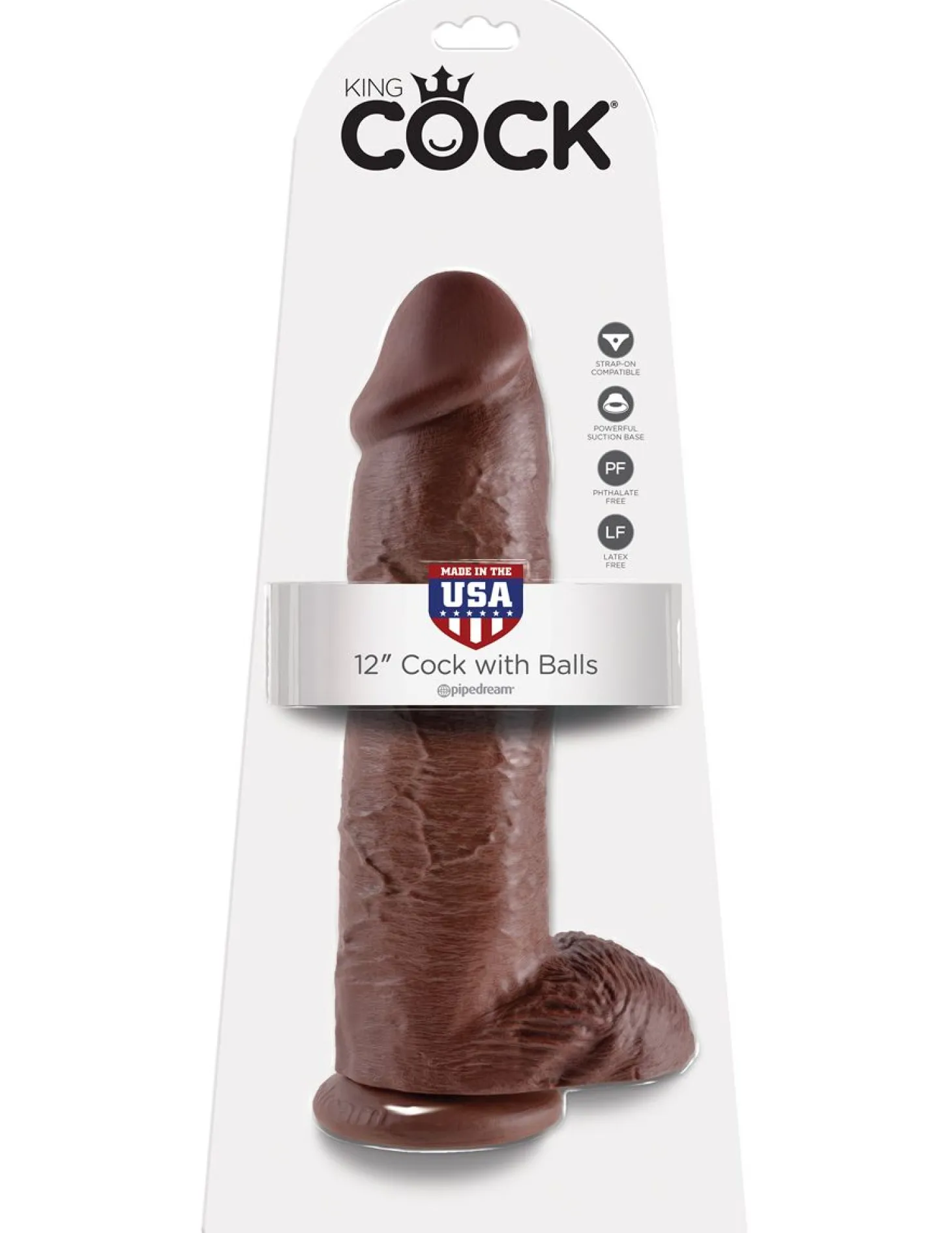 King Cock Gode à ventouse Cock with Balls 12'' Marron