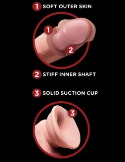 King Cock Plus Godemiché réaliste avec scrotum mobile - 24 cm