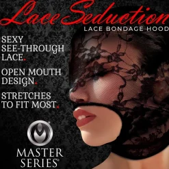 Lace Seduction Masque de bondage - Noir