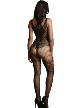 Le Desir - Bodystocking en Dentelle et Résille - Noir