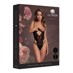 Le Désir – Body en Dentelle à Bonnets Ouverts avec Armatures – Noir