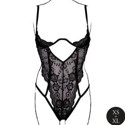 Le Désir – Body en Dentelle à Bonnets Ouverts avec Armatures – Noir