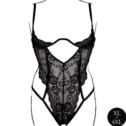 Le Désir – Body en Dentelle à Bonnets Ouverts avec Armatures – Noir
