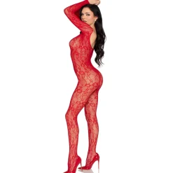 Leg Avenue - Bodystocking Dentelle - Rouge