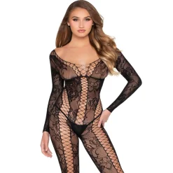 Leg Avenue - Bodystocking en Dentelle - Noir