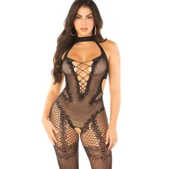 Leg Avenue - Bodystocking Ouvert Cœur - Noir