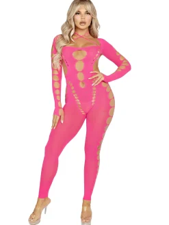 Leg Avenue - Bodystocking Sans Couture - Rose