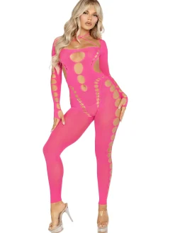 Leg Avenue - Bodystocking Sans Couture - Rose