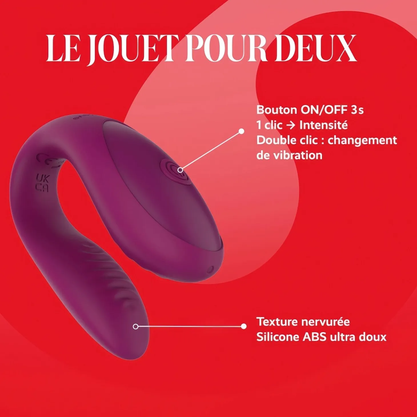 Le Jouet pour Deux par Adam & Eve - Stimulateur pour couple - Violet