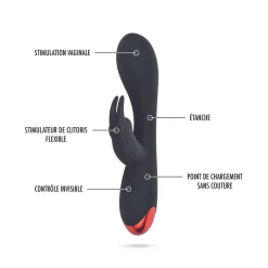 Lieberté - Vibromasseur Rabbit "Beate" - Noir/Rouge