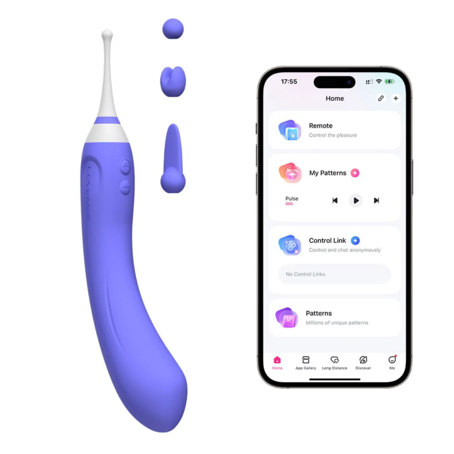 Lovense - Hyphy Vibromasseur clitoridien et pour point G avec deux extrémités