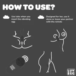 LUV EGG - Œuf Vibrant avec télécommande - Noir