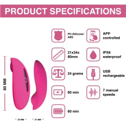 Magic Motion - Candy Vibrateur pour Panty Contrôlé par Application - Rose