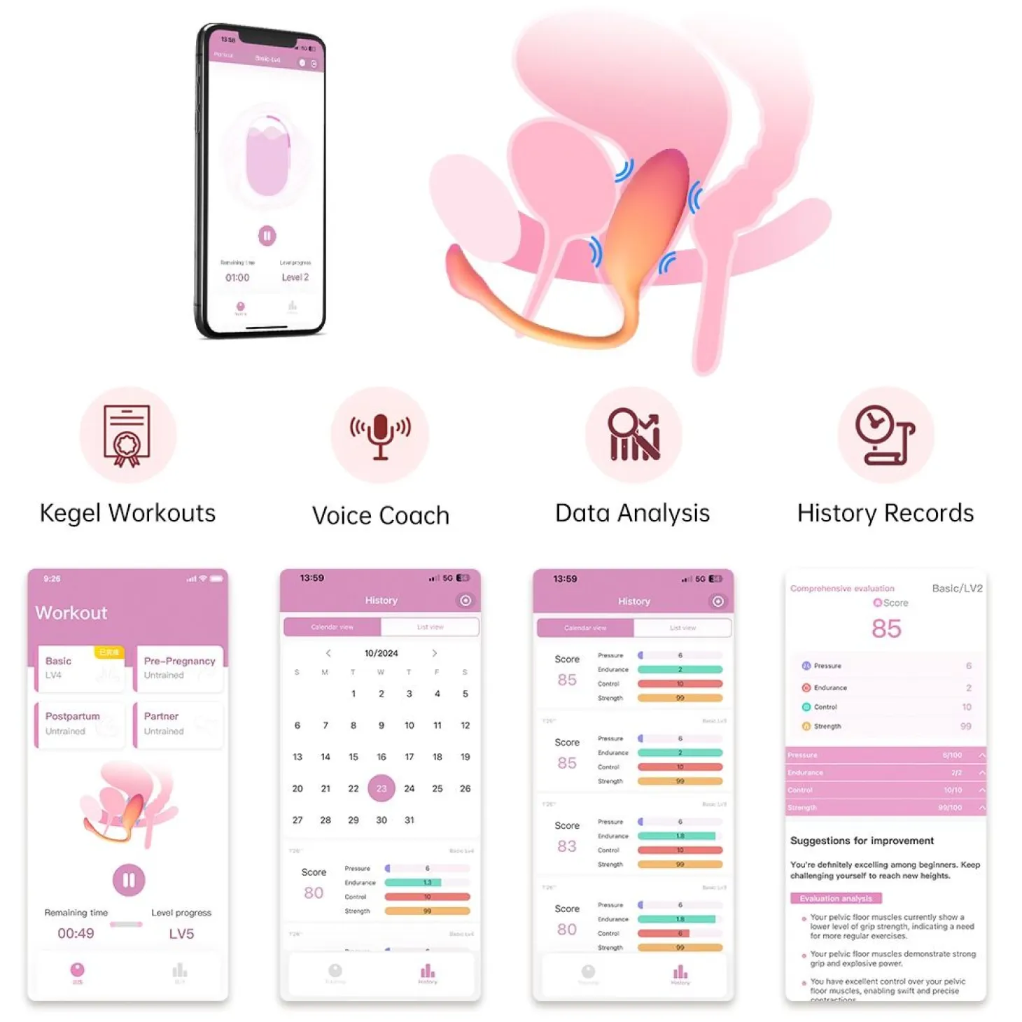 Magic Motion - Flamingo Max Œuf Vibrant & Entraîneur Kegel en Un - Rose