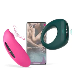 Magic Motion - Pack cockring et stimulateur clitoridien avec Télécommande - Rose/Vert